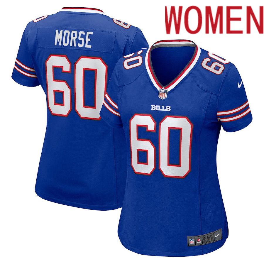 Women Buffalo Bills #60 Mitch Morse Nike Royal Game NFL Jersey->women nfl jersey->Women Jersey